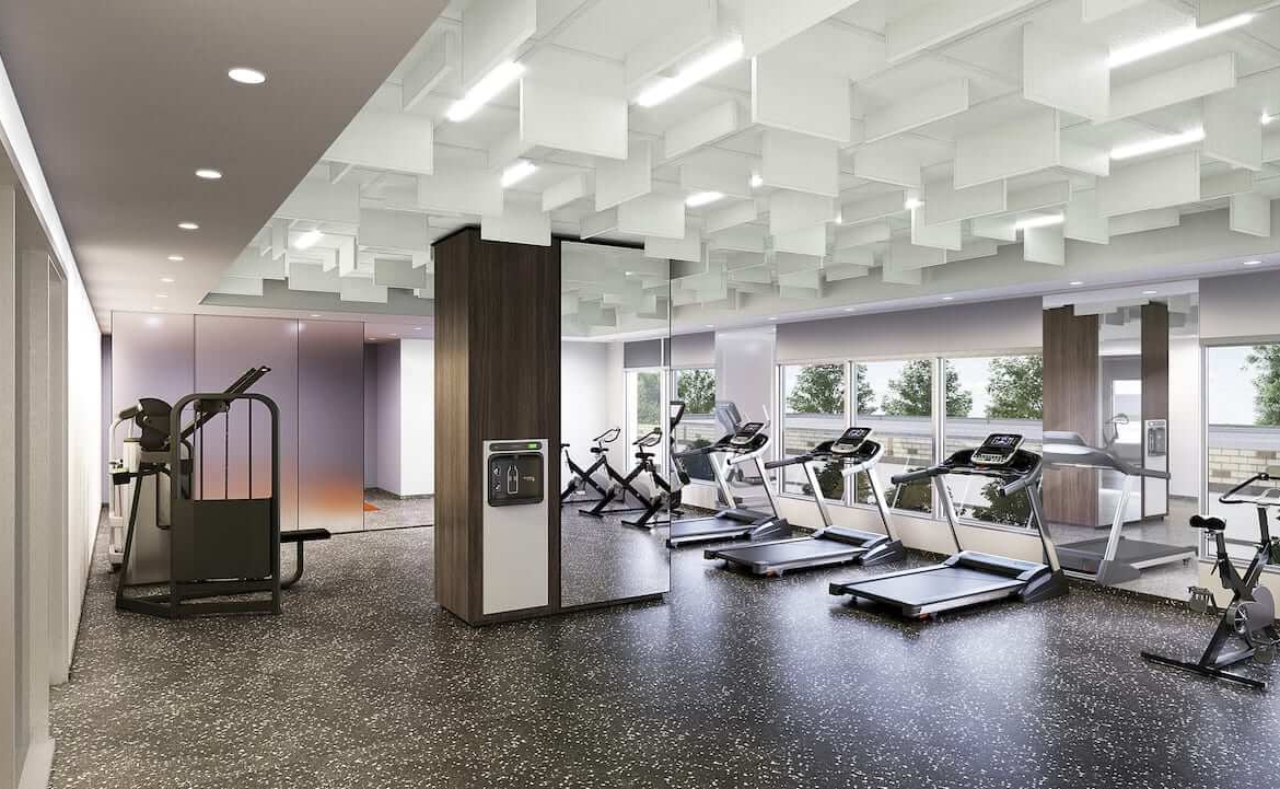 Rendering of Lake Pointe Condos wellness and fitness centre