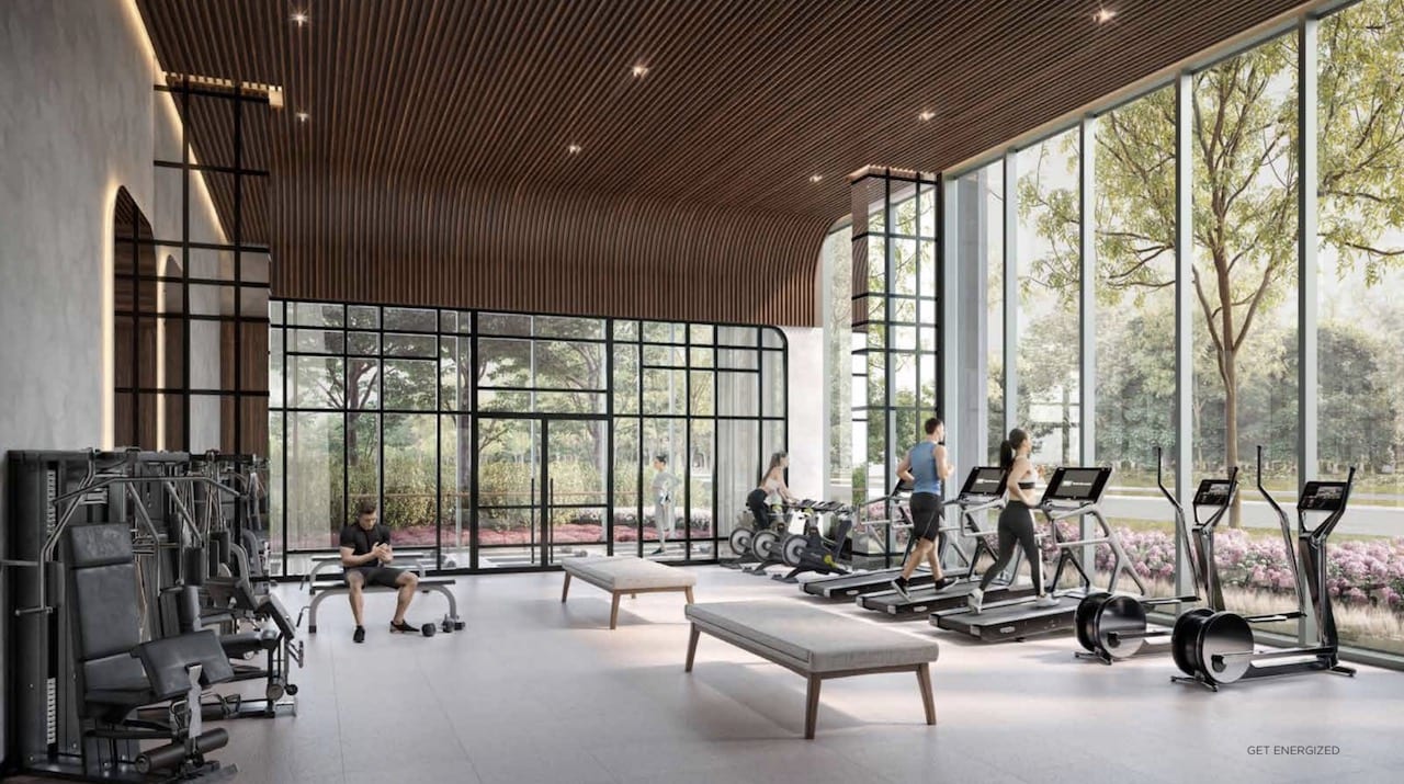 Rendering of The Greenwich Condos fitness centre interior