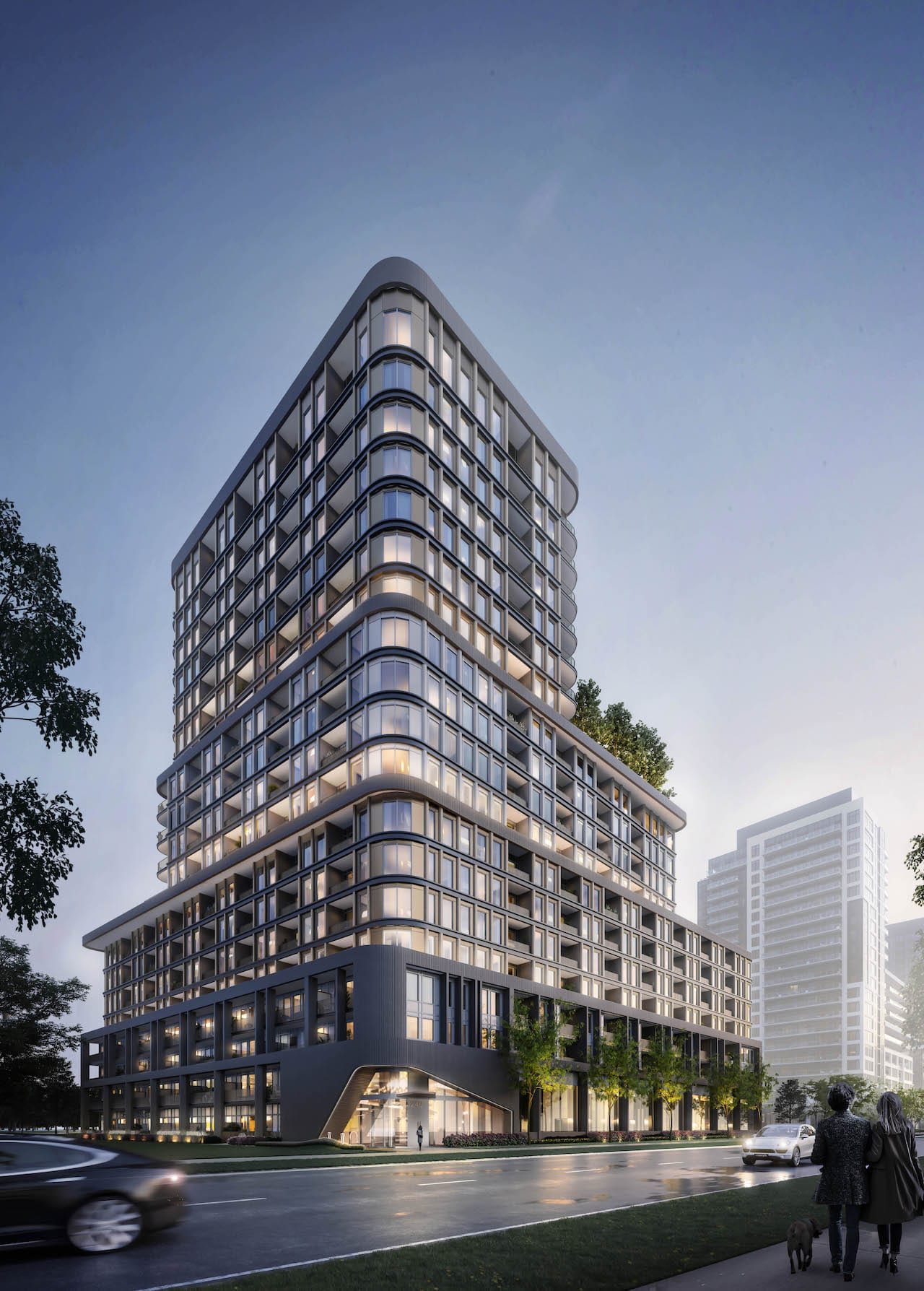 Rendering of The Greenwich Condos evening