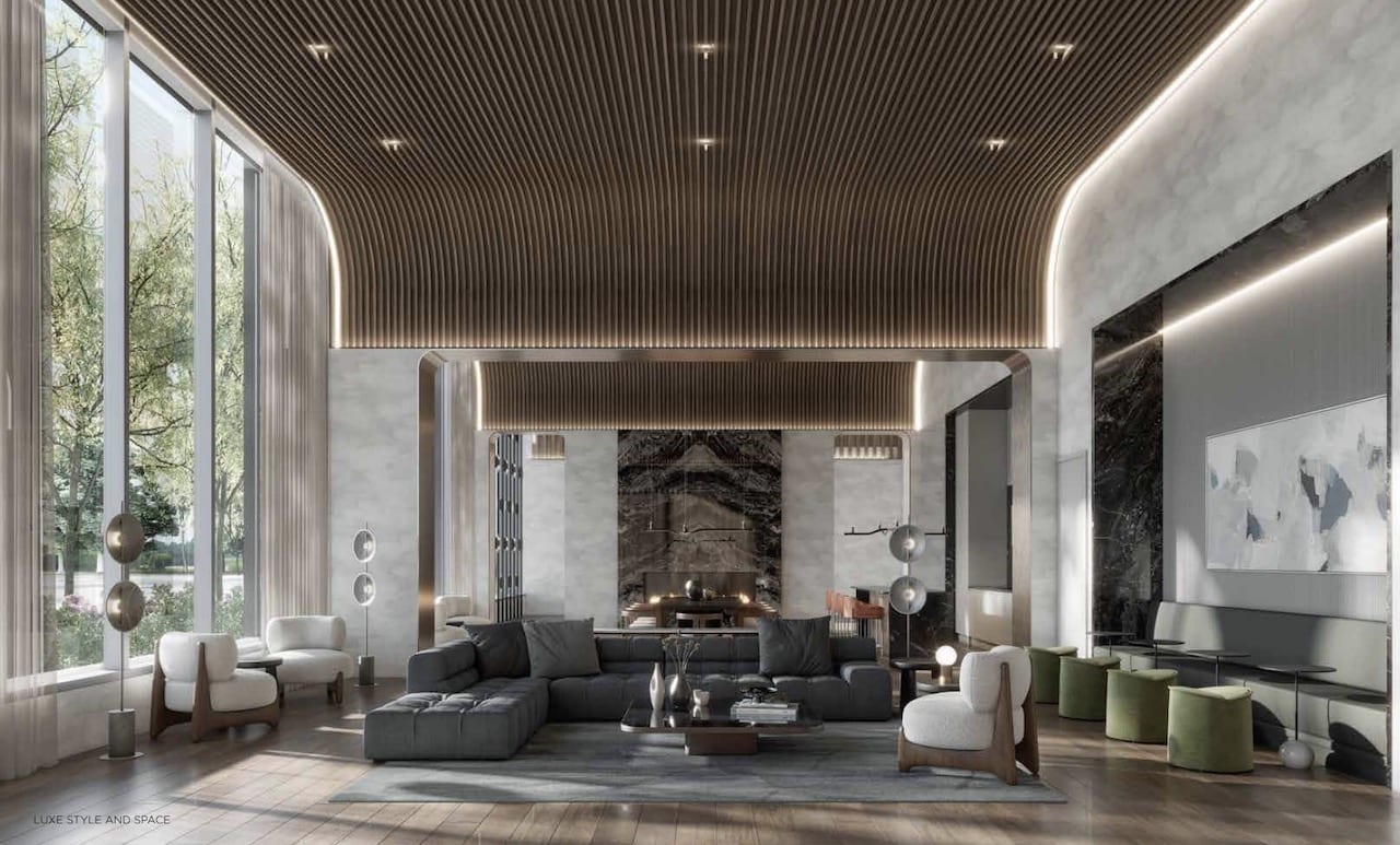 Rendering of The Greenwich Condos lounge interior
