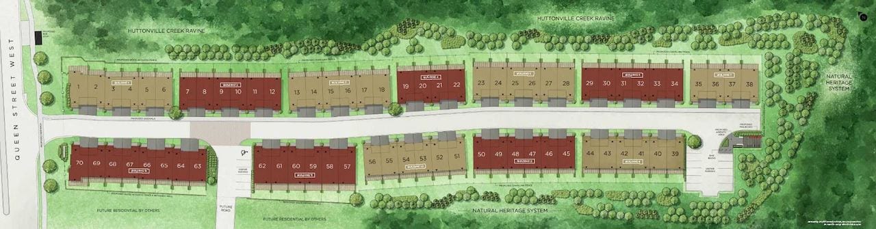 Rendering of Queens Lane Towns site plan