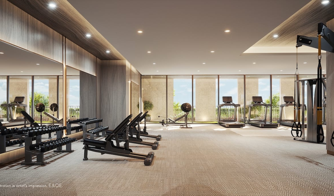 Rendering of South Forest Hill Condos fitness studio