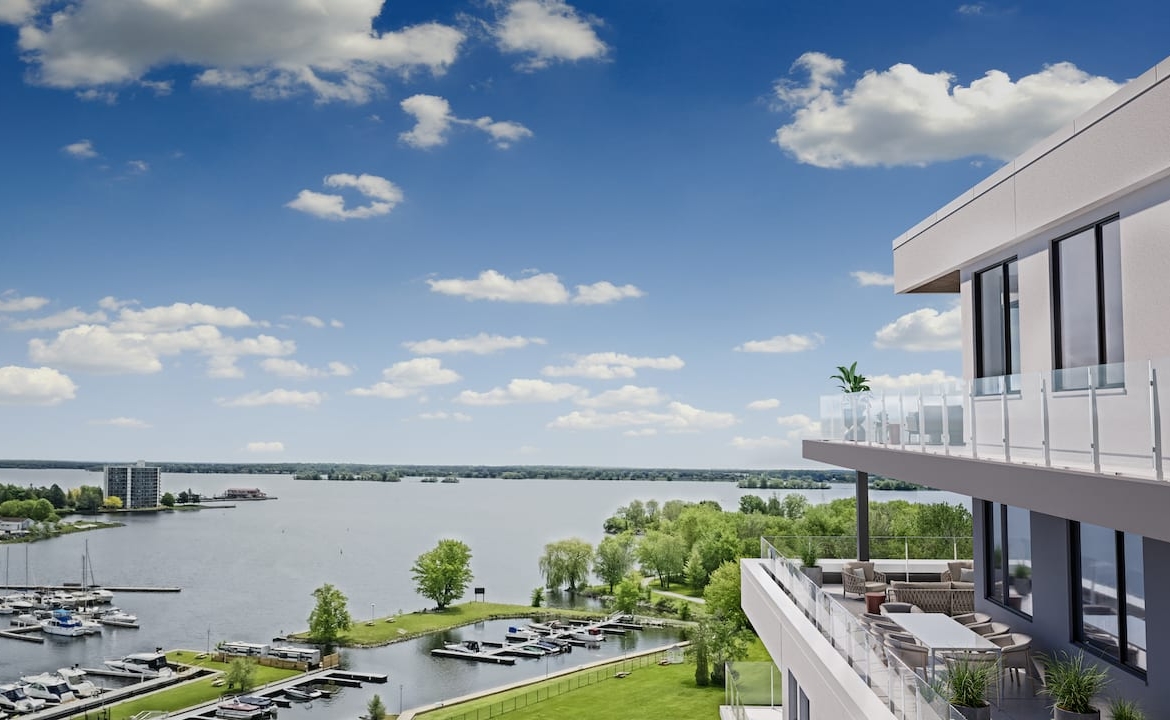 Rendering of Porta Condos jewel box view of waterfront