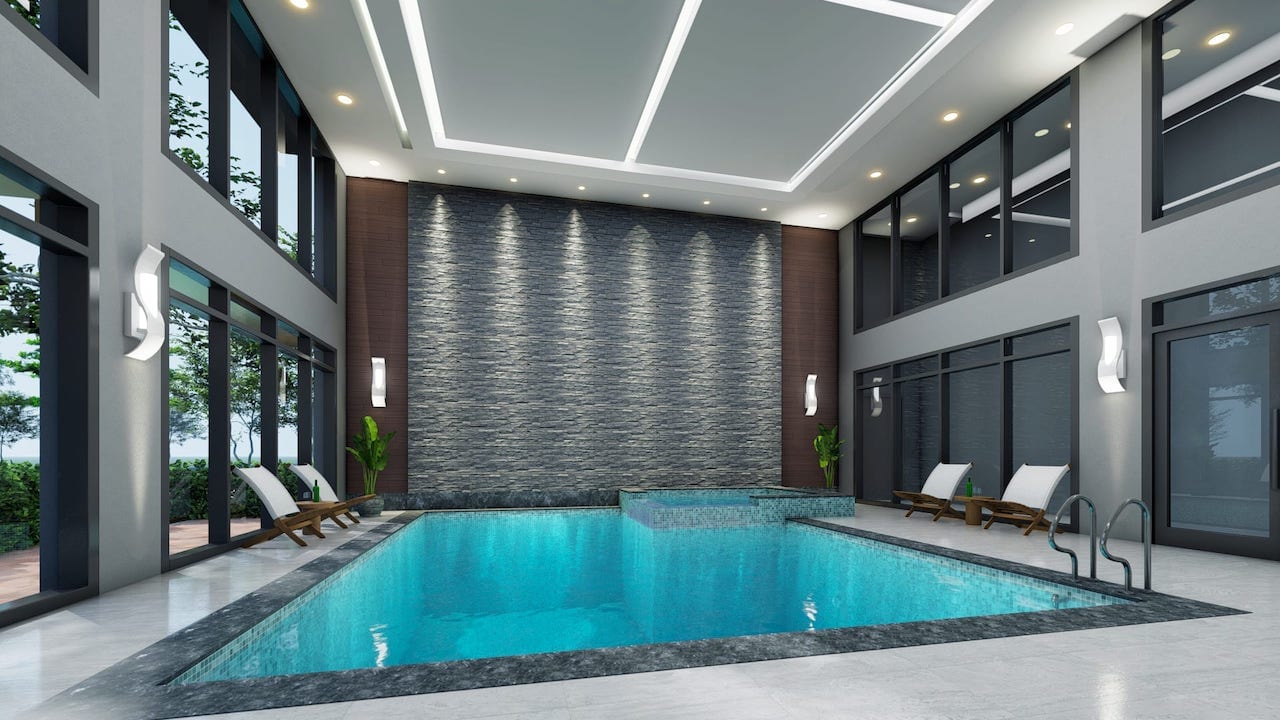 Rendering of Springbank Lux Condos swimming pool