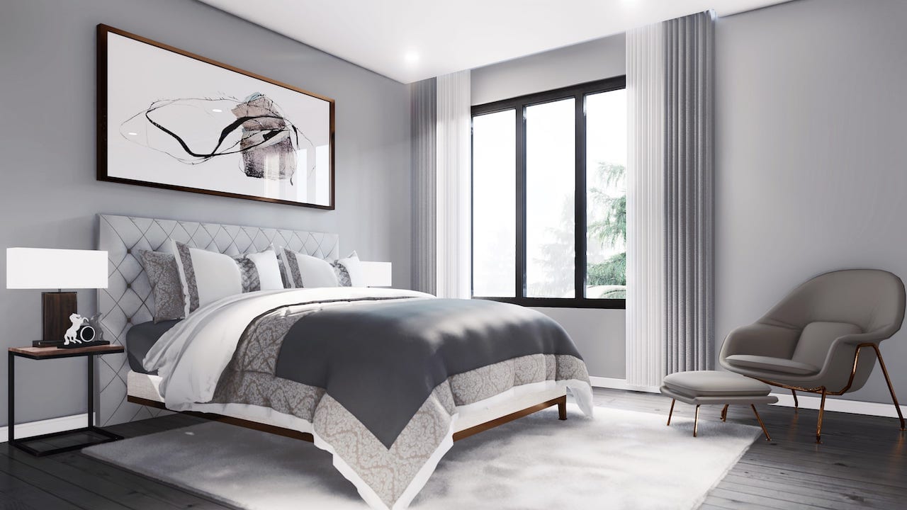 Rendering of Springbank Lux Condos suite bedroom