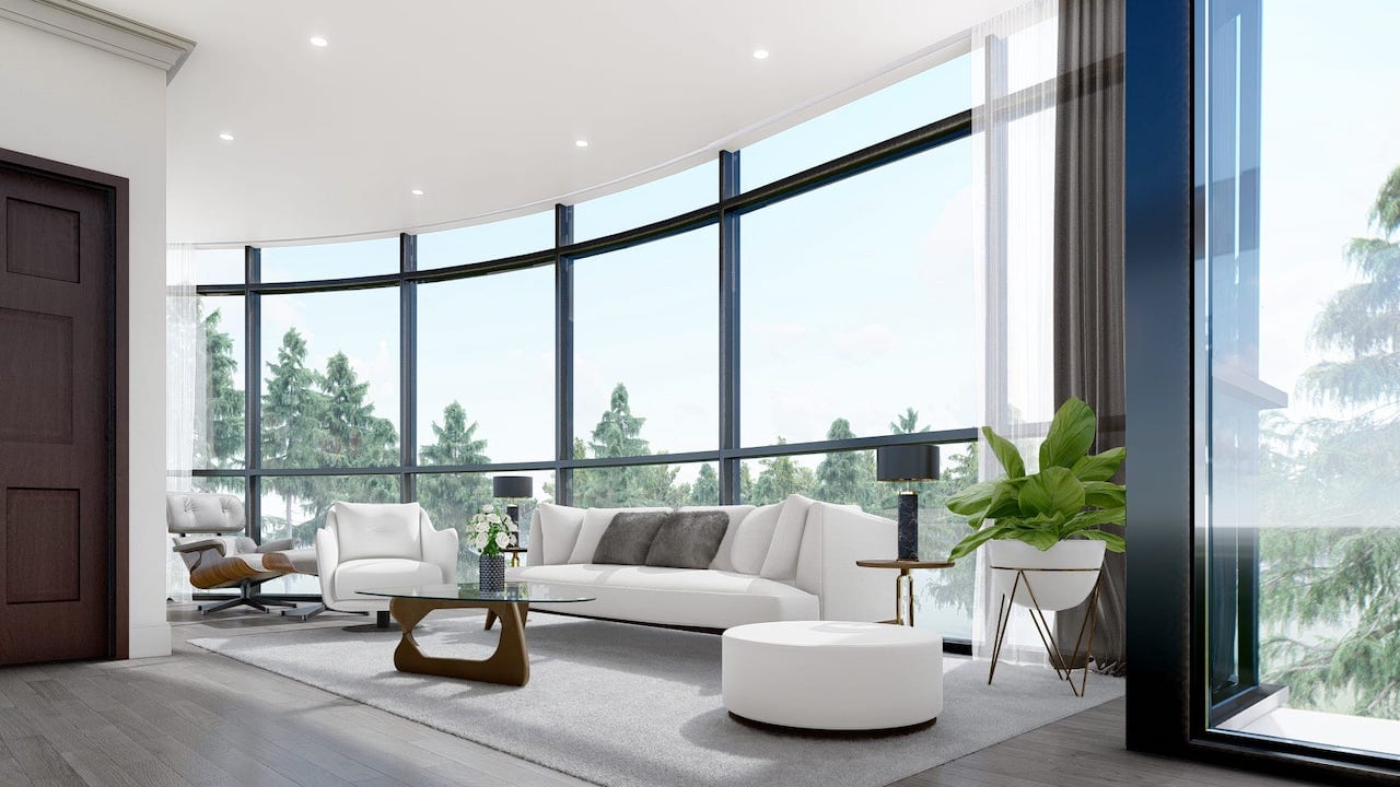 Rendering of Springbank Lux Condos suite living room