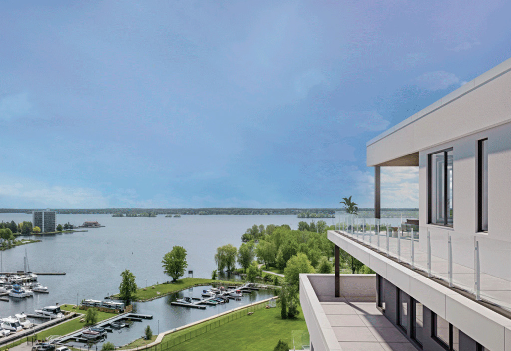 Rendering of Porta Condos balcony view of waterfront