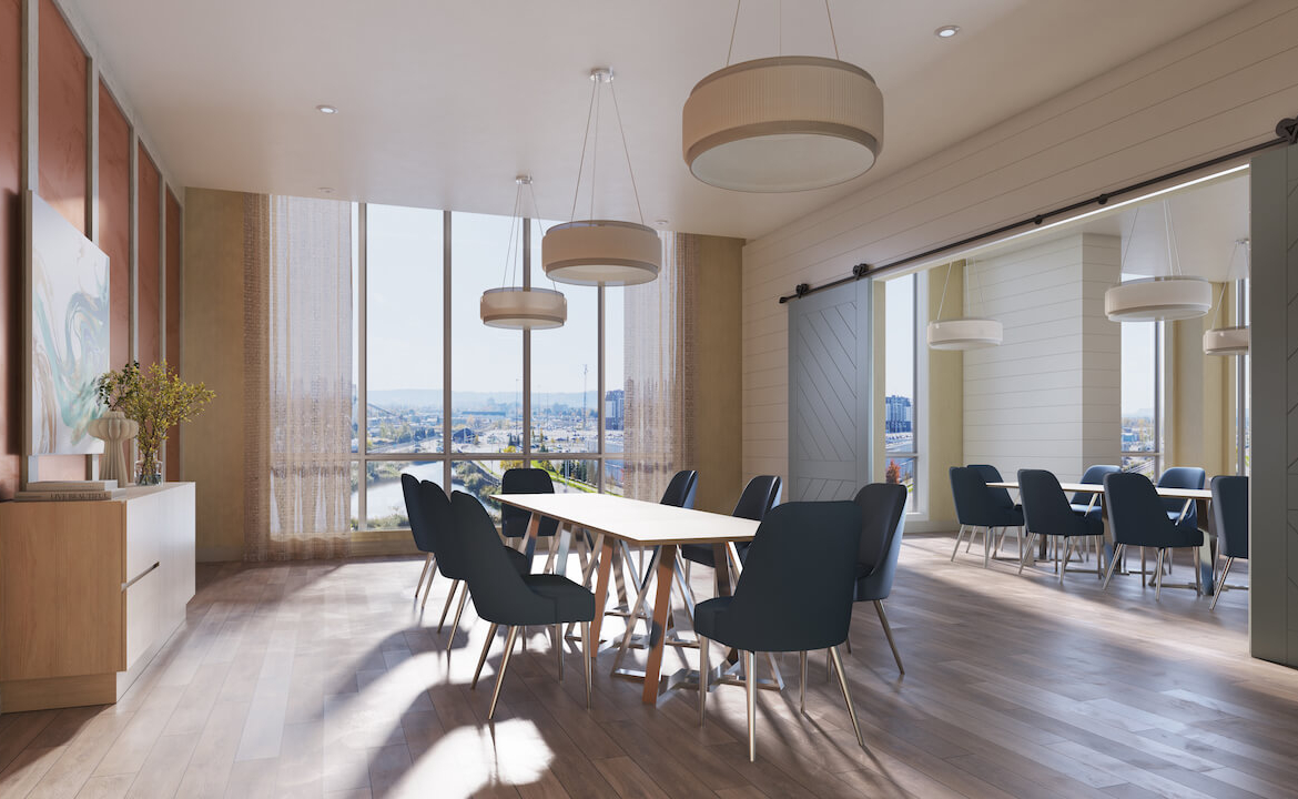 Rendering of Thompson Towers dining lounge