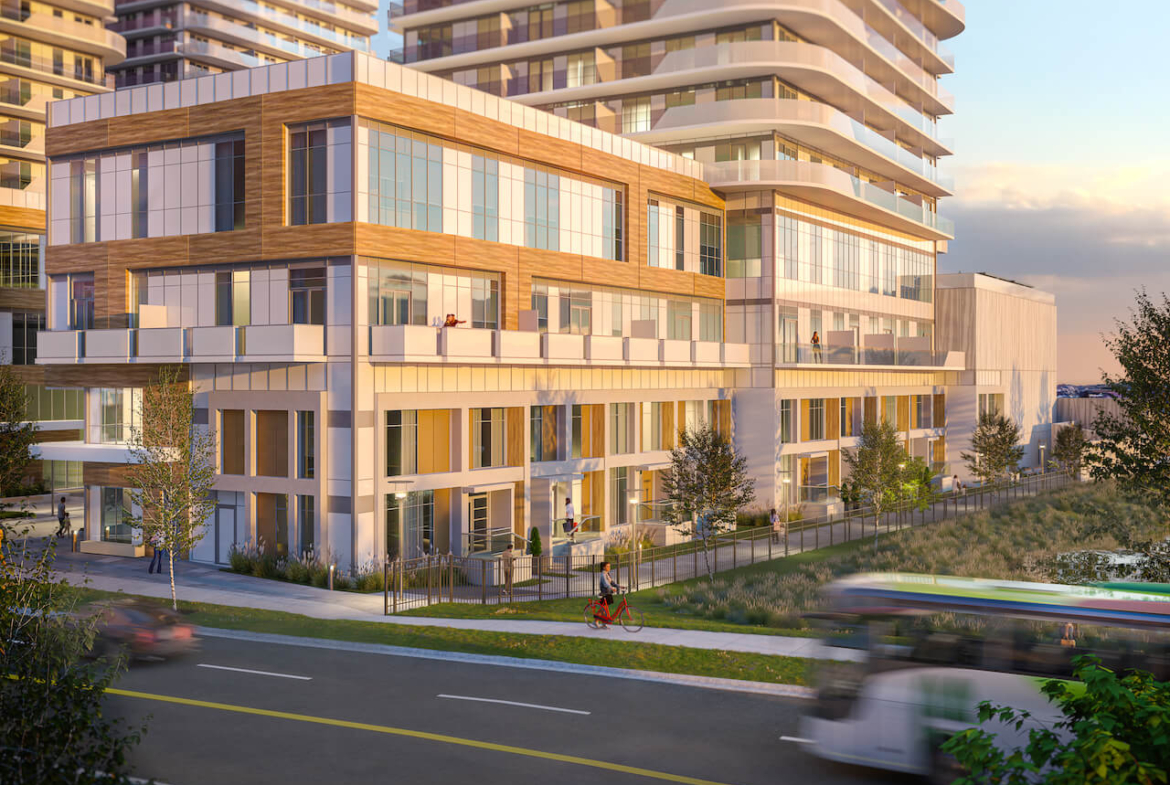 Rendering of Thompson Towers townhouse promenade
