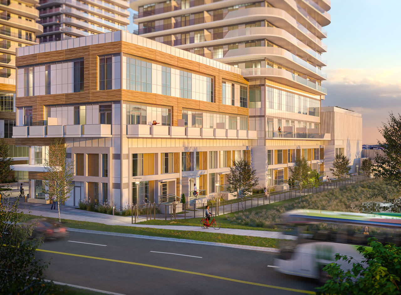 Rendering of Thompson Towers townhouse promenade