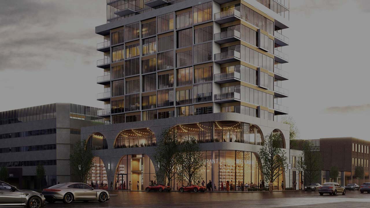 Exterior rendering of Gallery First & Tenth Condos in Calgary