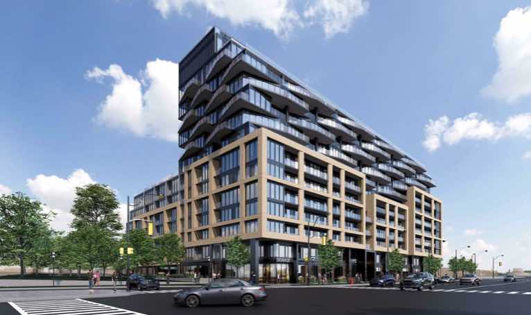 Rendering of Park Central Condos exterior full side view