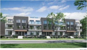 Rendering of The Gates of Thornhill Townhomes exterior block F front view
