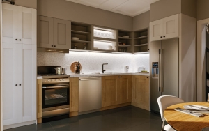 Rendering of Sora Towns suite interior kitchen