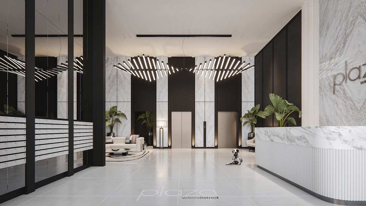 Rendering Plaza West District Condos lobby