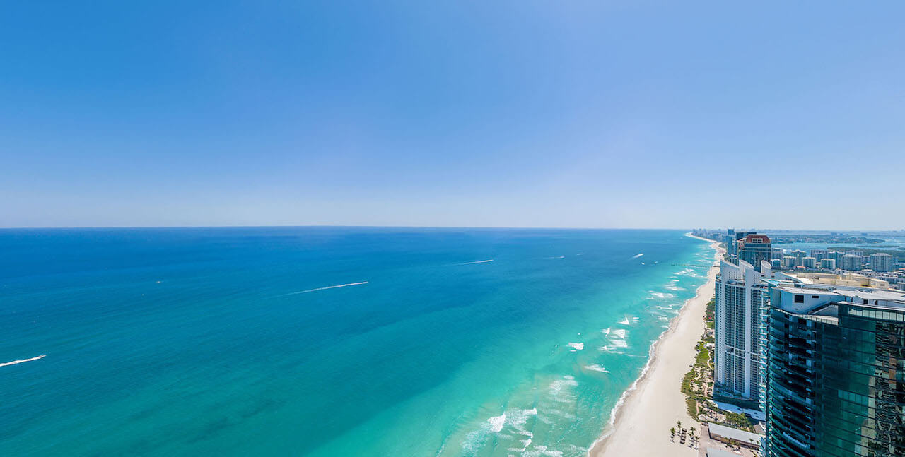 St. Regis Residences Sunny Isles Beach rooftop view of the south east