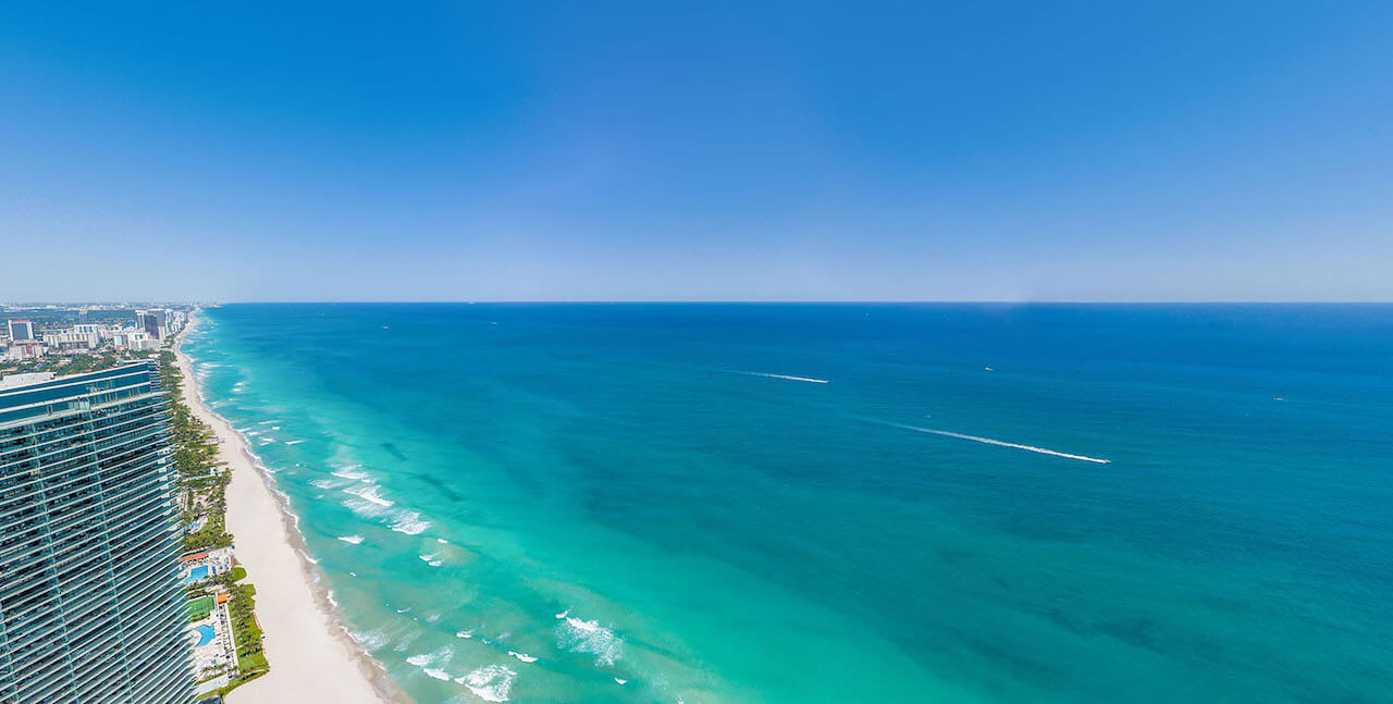 St. Regis Residences Sunny Isles Beach rooftop view of the north east during the day