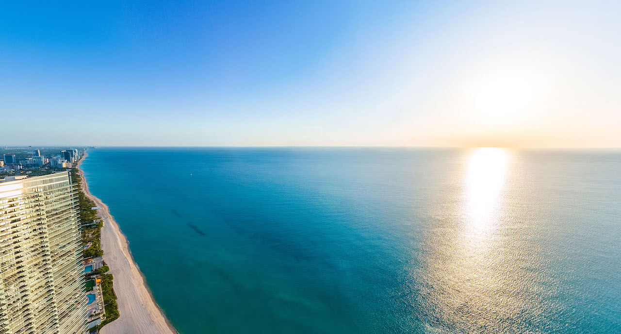 St. Regis Residences Sunny Isles Beach rooftop view of the north east sunrise
