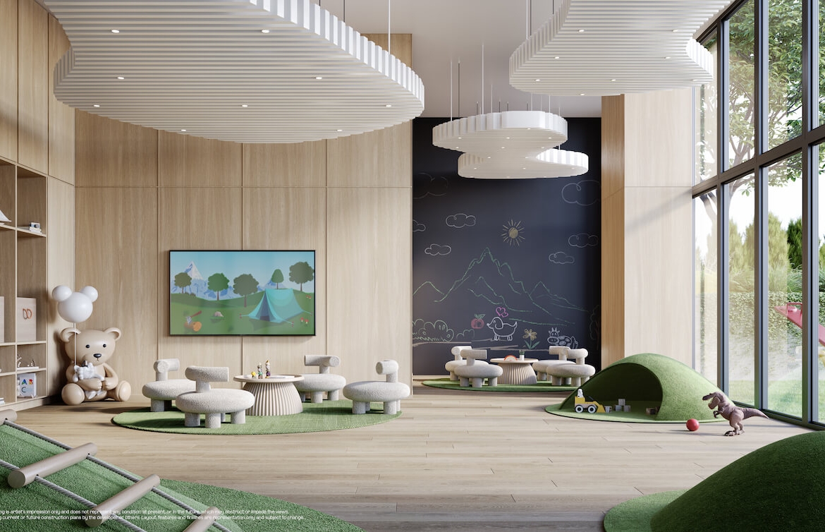 Rendering of LSQ1 Condos kids room tower A