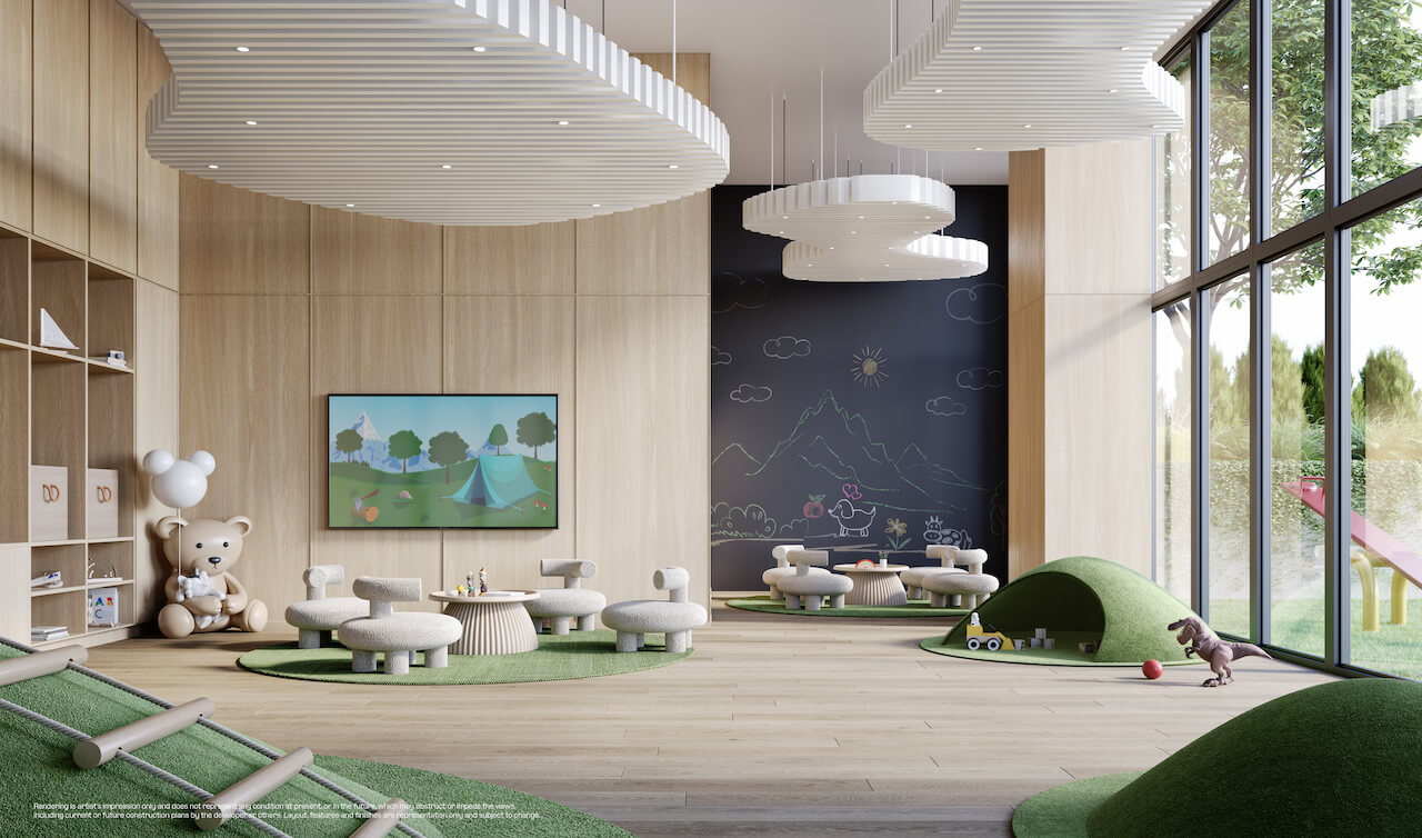 Rendering of LSQ1 Condos kids room tower A