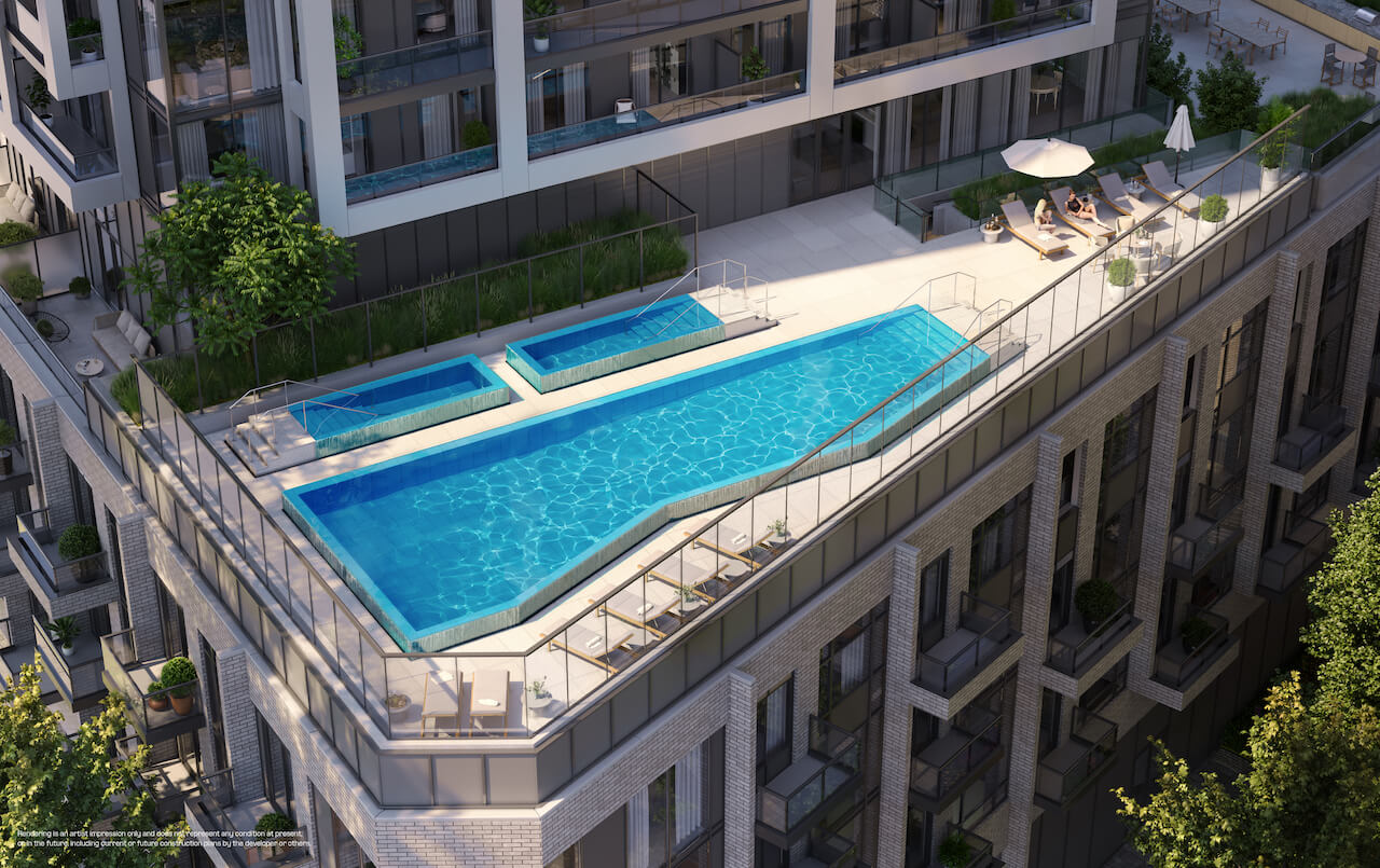 Rendering of LSQ1 Condos Rooftop pool Tower A