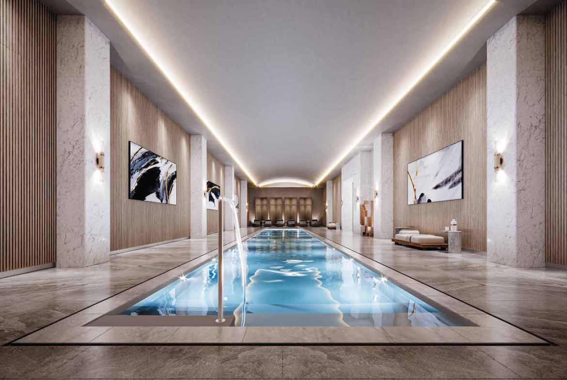 Rendering of The Residences at Central Park Condos amenity indoor swimming pool