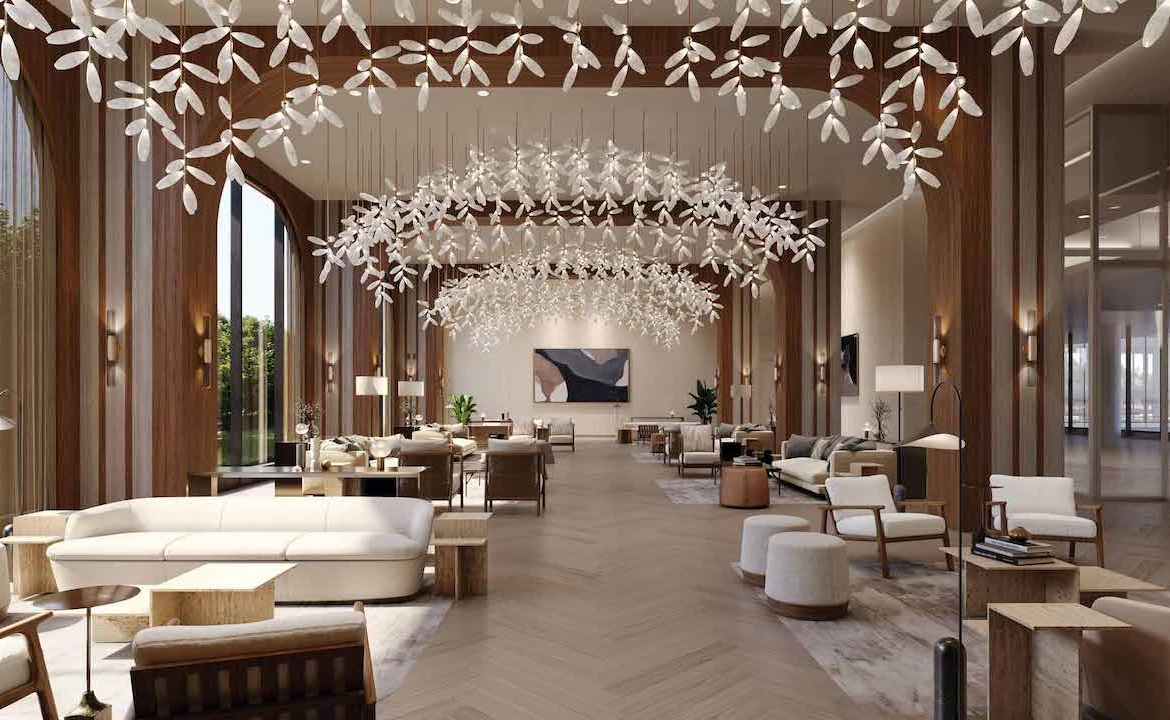 Rendering of The Residences at Central Park Condos amenity lobby lounge
