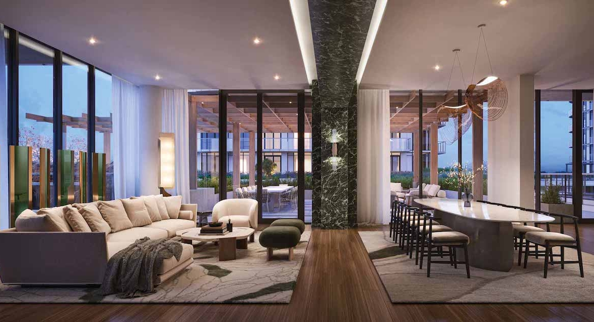 Rendering of The Residences at Central Park Condos amenity party room