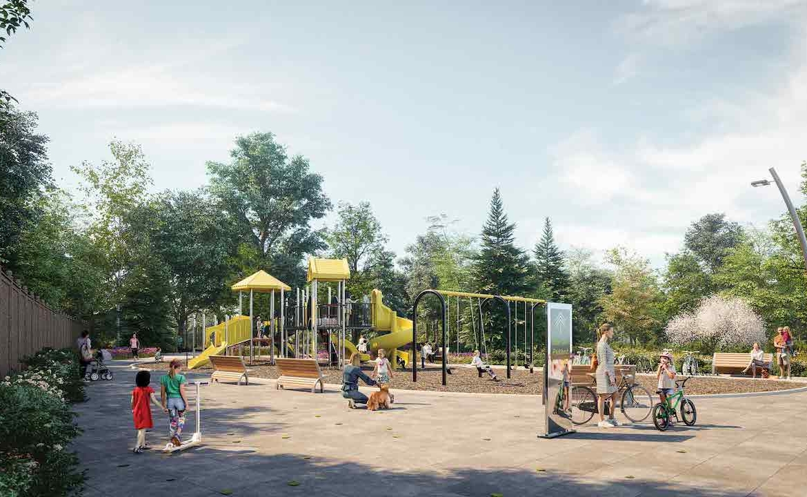 Rendering of The Residences at Central Park Condos amenity outdoor playground