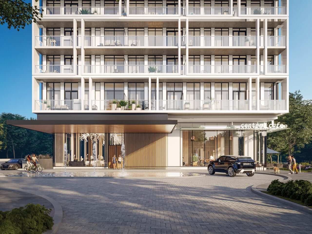 Rendering of The Residences at Central Park Condos exterior entrance