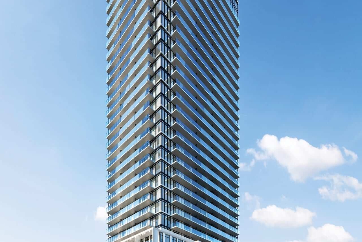 Rendering of The Residences at Central Park Condos exterior full view during the day