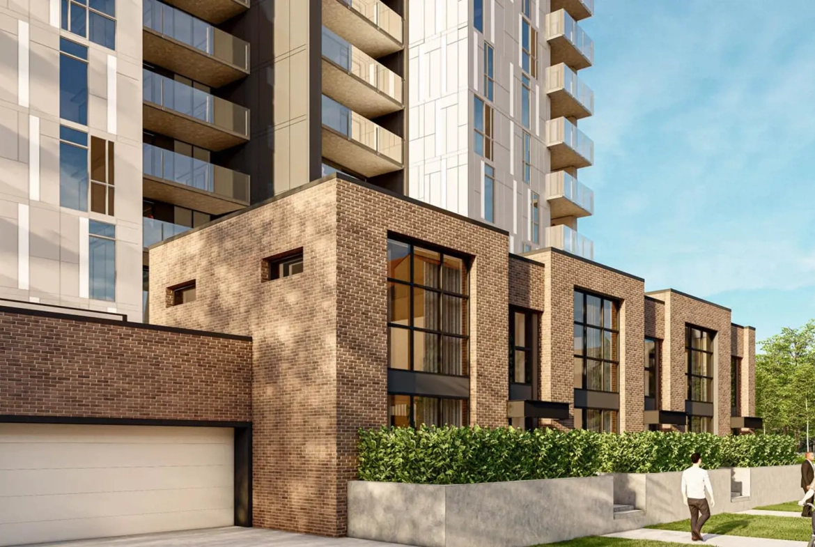 Rendering of Sovereign Condos exterior ground level