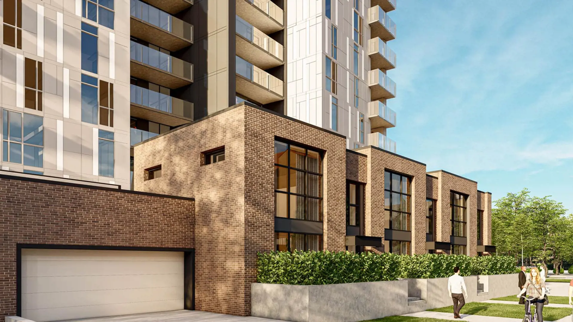 Rendering of Sovereign Condos exterior ground level