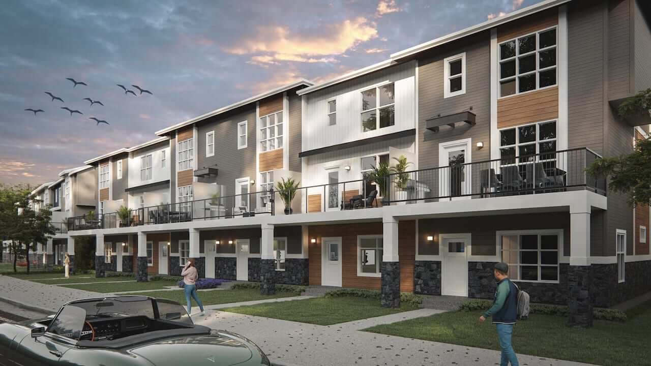 Exterior rendering of Briarfield Towns in Alberta by Truman Homes