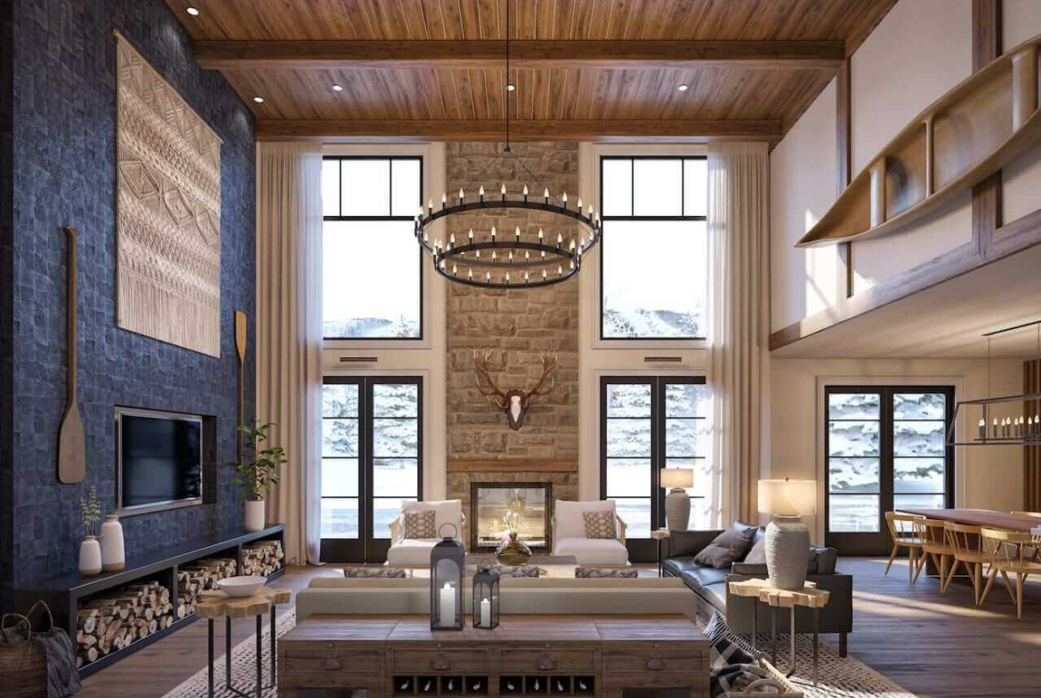 Rendering of The Summit Homes interior lodge room