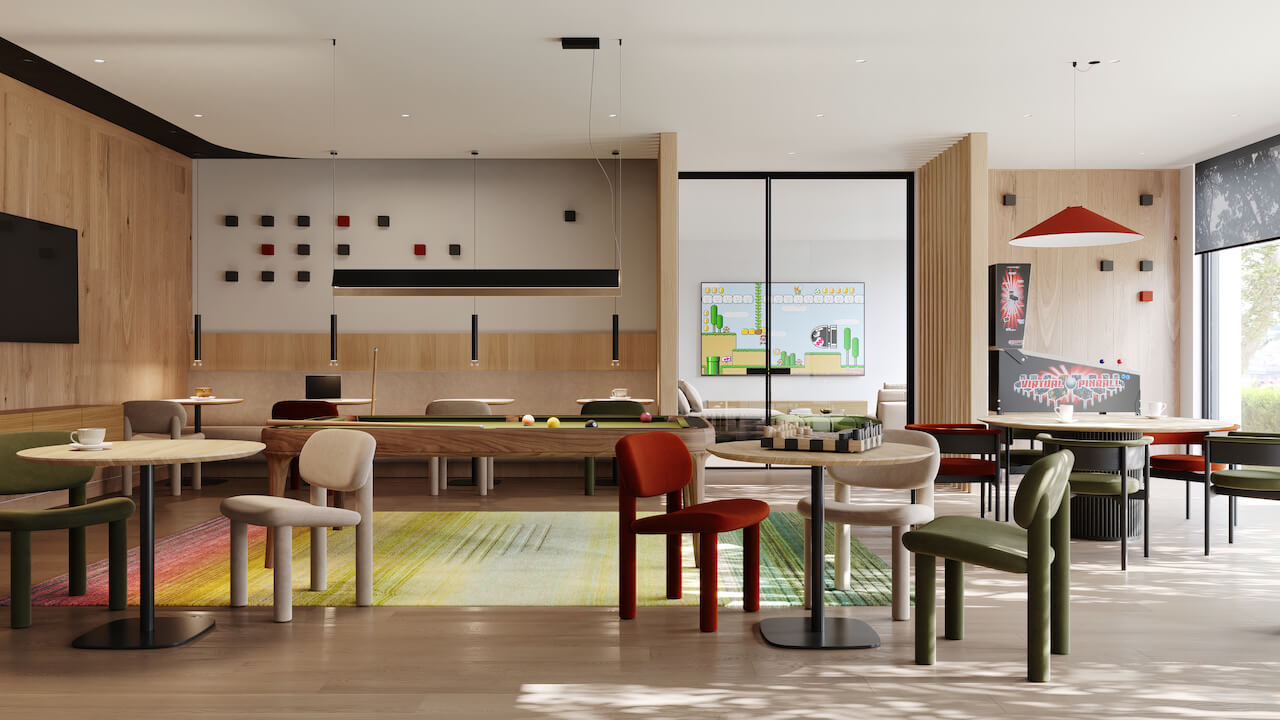 Rendering of Bluffers Park Condos games room