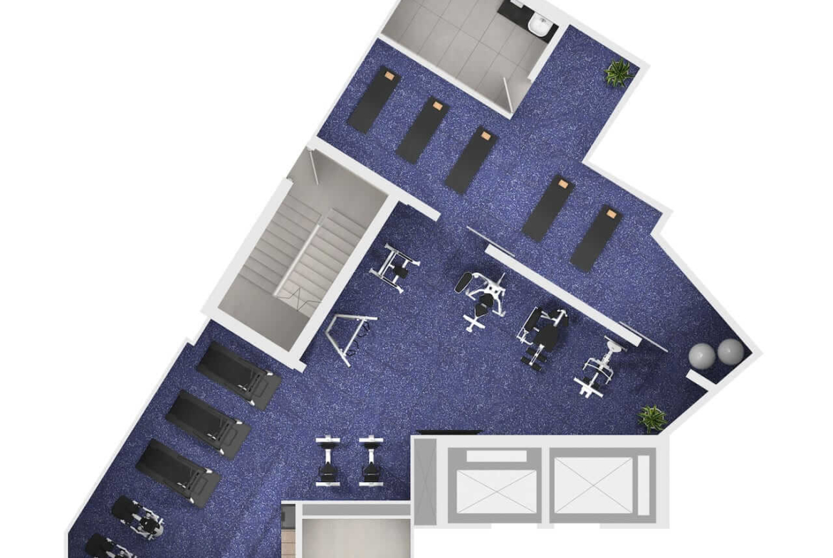Rendering of The Residences at Bronte Lakeside 2D 3rd floor amenity plan