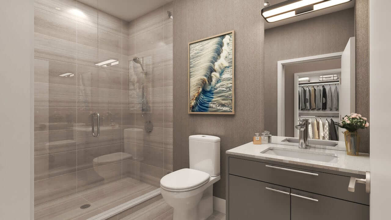 Rendering of The Residences at Bronte Lakeside interior suite ensuite