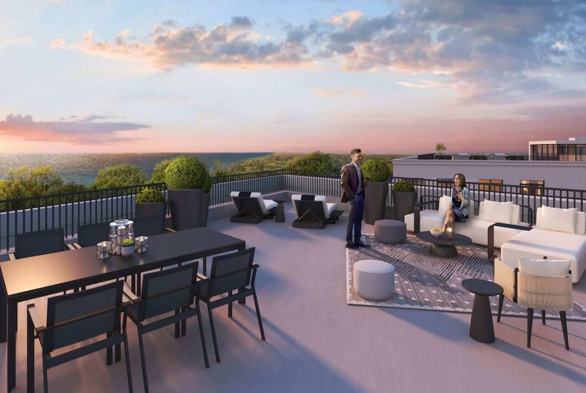 Rendering of The Residences at Bronte Lakeside lakeside patio