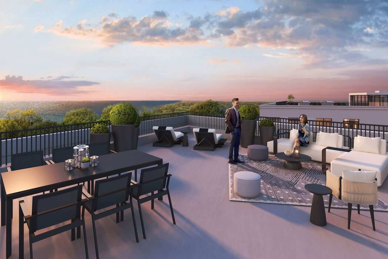 Rendering of The Residences at Bronte Lakeside lakeside patio