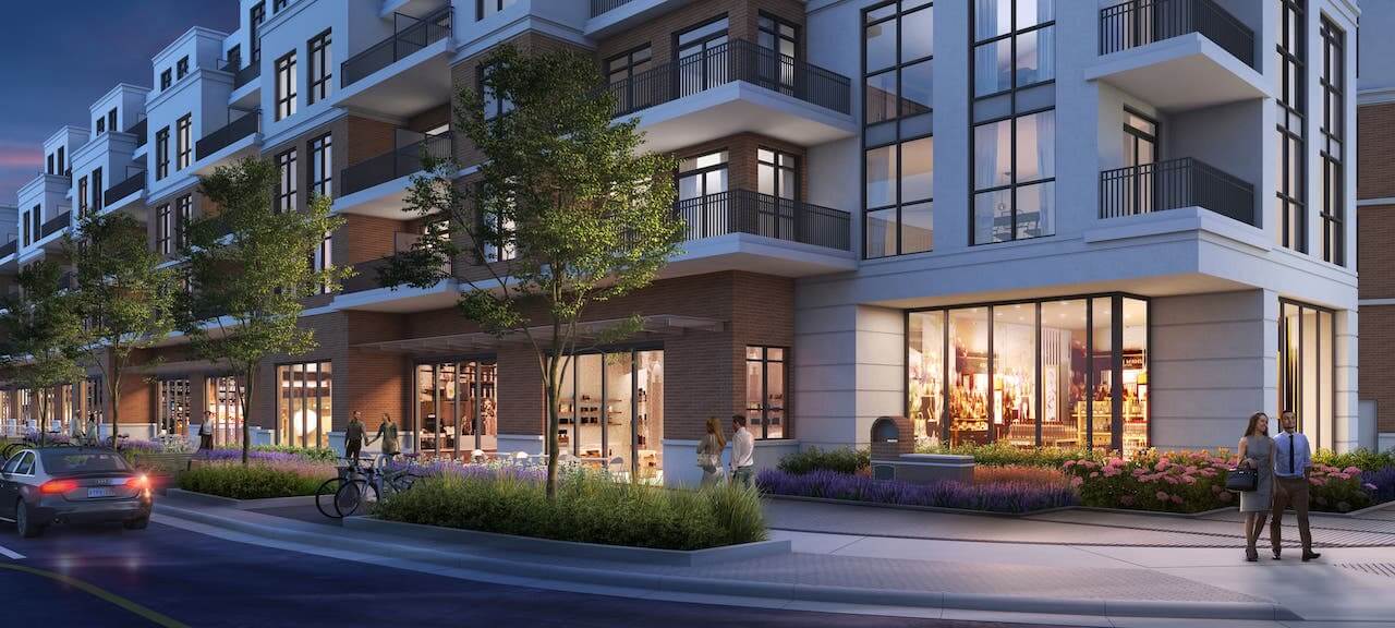 Rendering of The Residences at Bronte Lakeside exterior retail