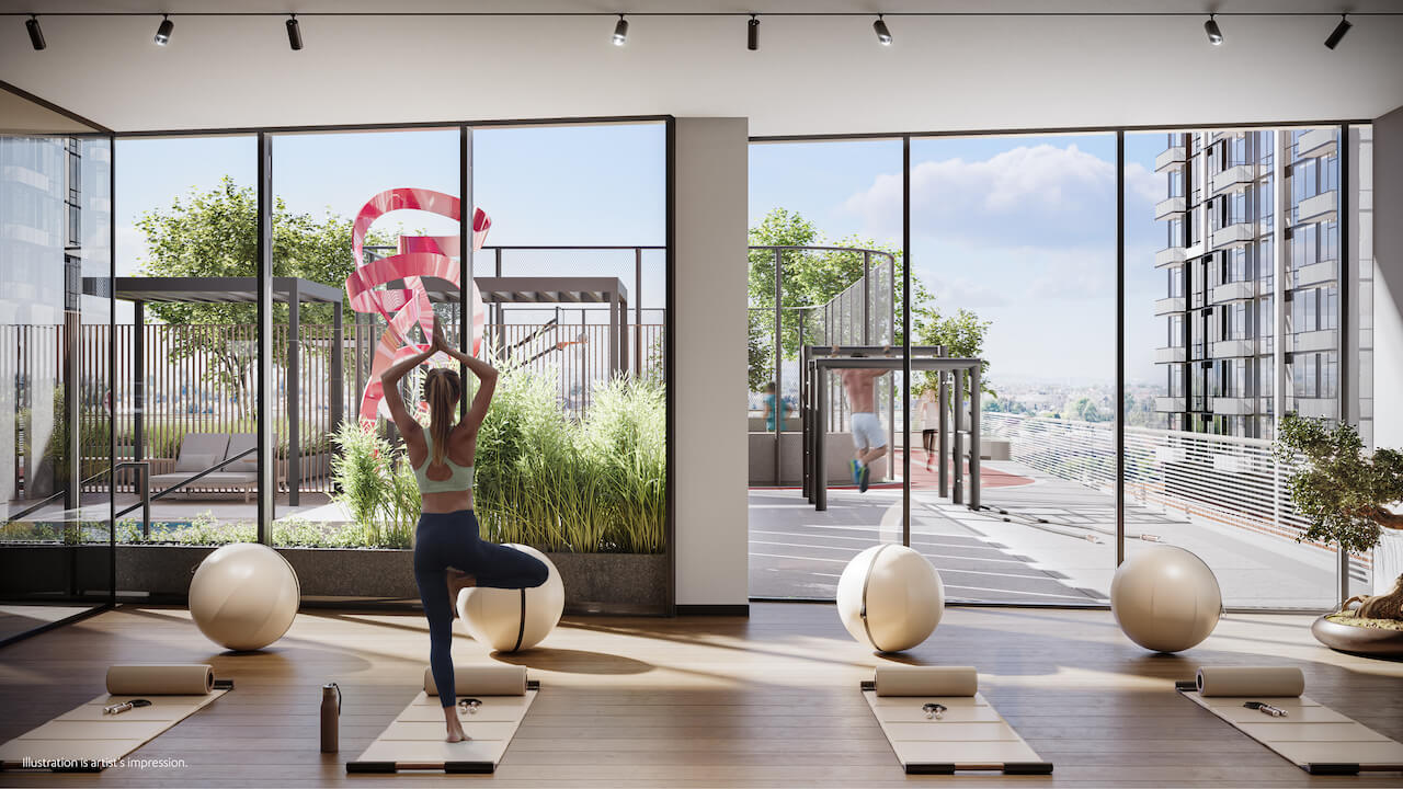 Rendering of M6 Condos fitness centre