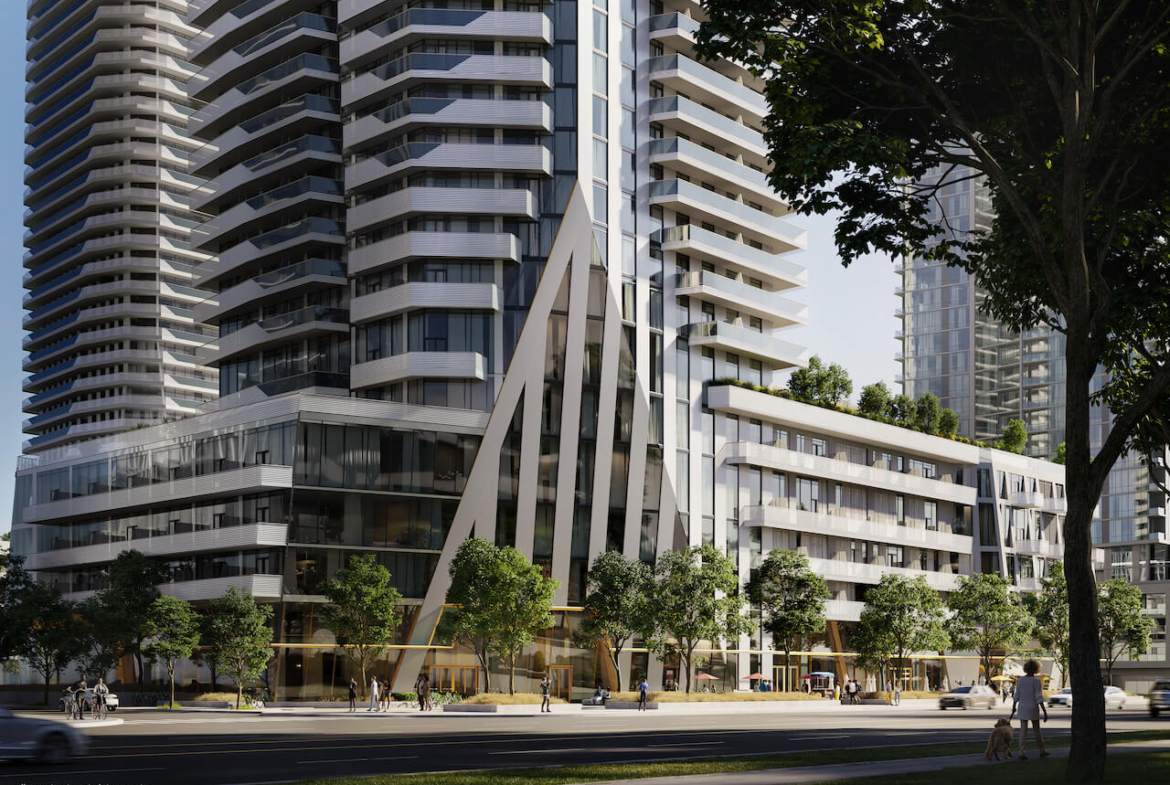 M6 Condos at M-City rendering of streetscape exterior