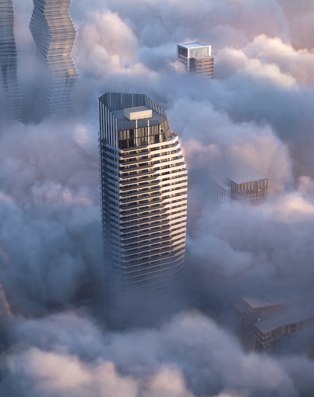 Rendering of M6 Condominiums part of M-City Community in the clouds