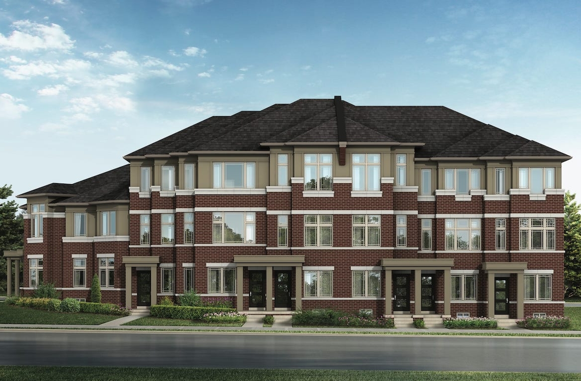 Rendering of New Seaton exterior town houses front view