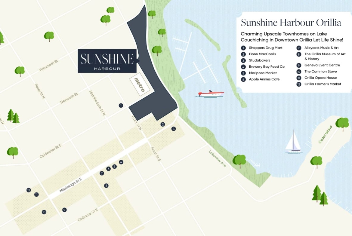 Map of Sunshine Harbour in Orillia
