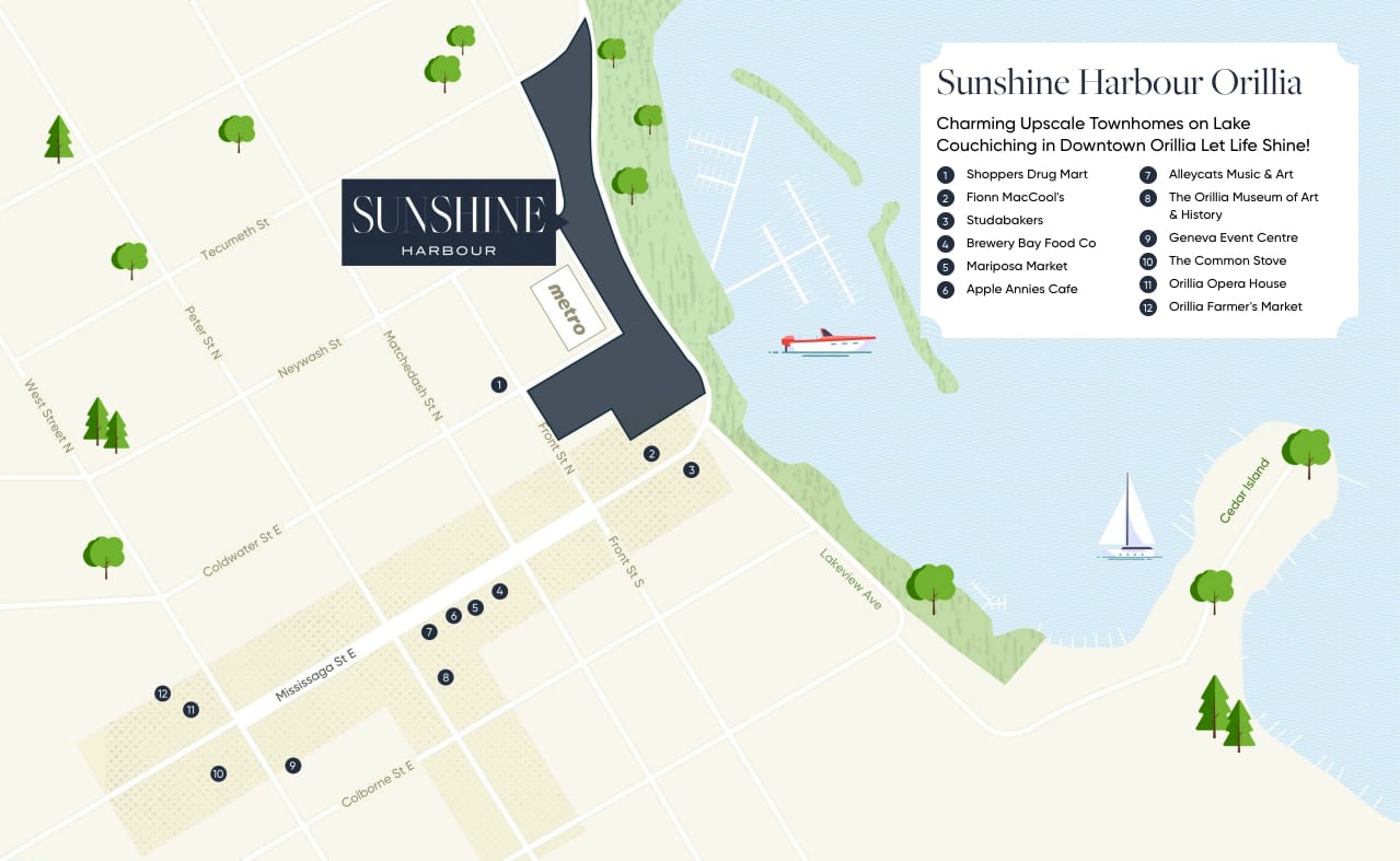 Map of Sunshine Harbour in Orillia
