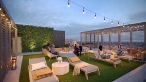 Rendering of Flex Condos rooftop terrace