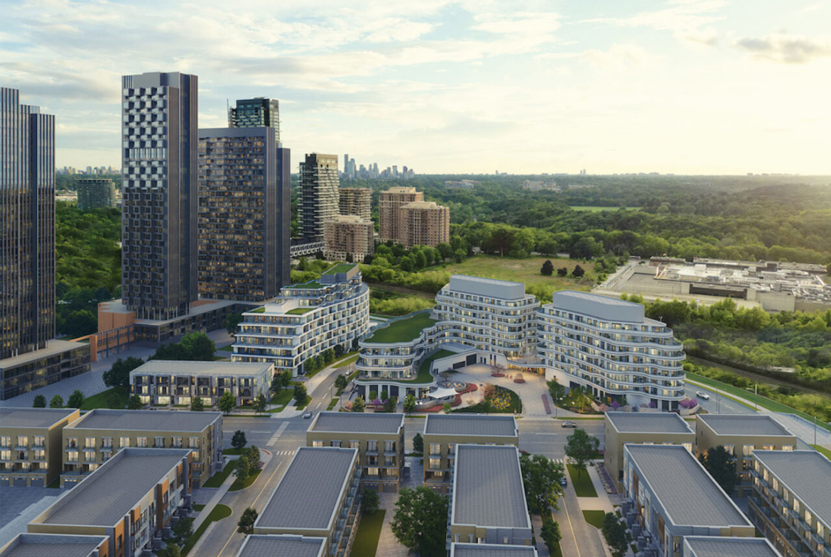 Rendering Lily Condos at Crosstown aerial