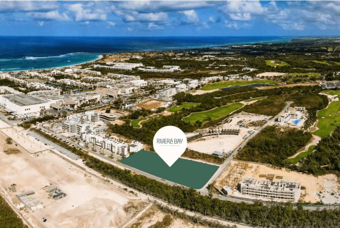 Aerial of Riviera Bay Condos construction site